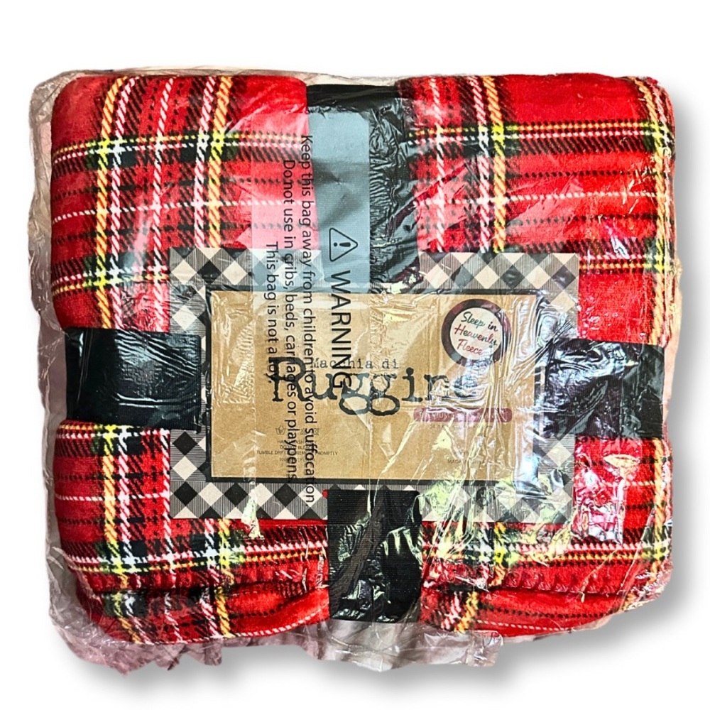 RUGGINE BLANKET Sherpa Throw Blanket Red Plaid Reverse Premium Double Sided
